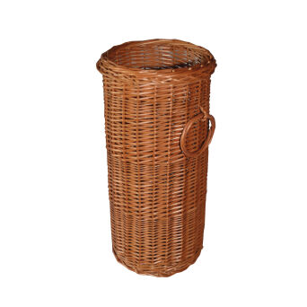 Wicker umbrella stand with handles