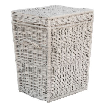 Wicker laundry hamper, white 50