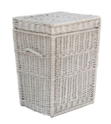 Wicker laundry hamper, white 50