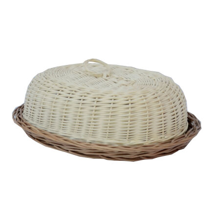 Wicker bread box, oval, two-colored 40