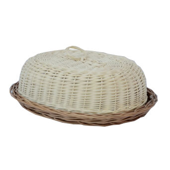 Wicker bread box, oval, two-colored 40