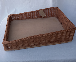 Wicker basket for storage organizing, trapezoid with a bottom board 40x60