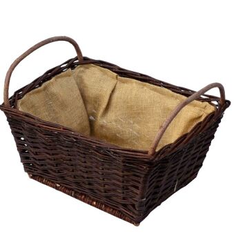 Wicker fireplace basket with jute lined, Wanna 50