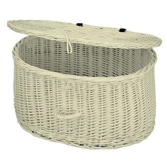 Wicker storage basket with straps 45x33