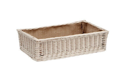 Wicker storage basket with jute lining 55x30x15