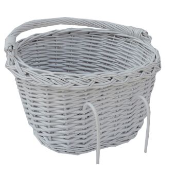 Wicker bike basket for kids, white 24