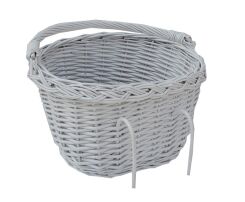 Wicker bike basket for kids, white 24