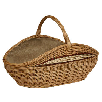 Wicker fireplace basket with jute lined 68
