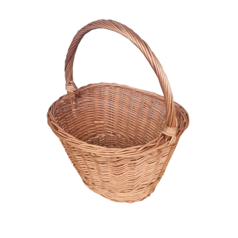 Wicker gift basket, white, slanted 34