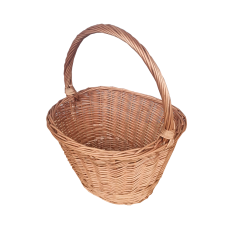 Wicker gift basket, white, slanted 34