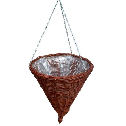 Wicker hanging planter basket 40