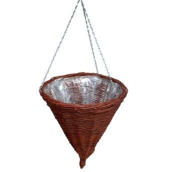 Wicker hanging planter basket 40