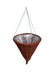 Wicker hanging planter basket 40