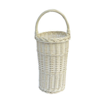 Wicker umbrella stand, white