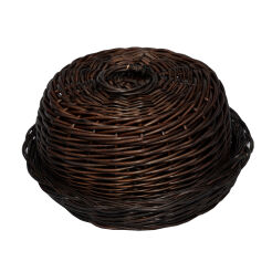 Wicker bread box, round, wenge 35