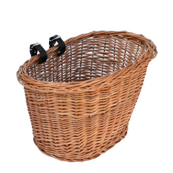 Wicker bike basket with leather straps 20
