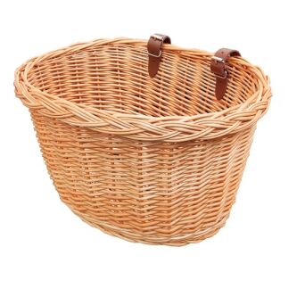Wicker bike basket with leather straps 36