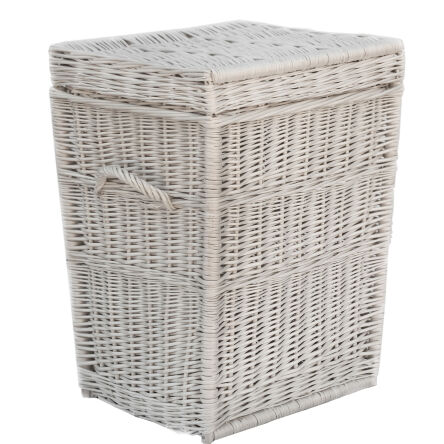 Wicker laundry hamper, white 45