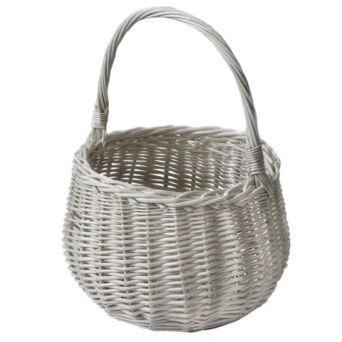 Wicker Easter basket, white, Bolerko 20