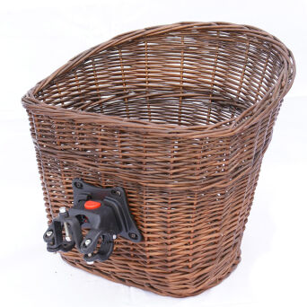 Wicker bike basket with click closure 40