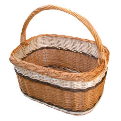 Wicker basket for bottles