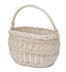 Wicker shopping basket, white, Złotówka 40