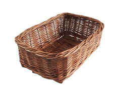 Wicker storage basket, rectangular 36x30x10